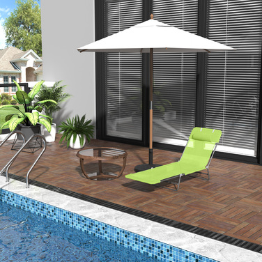 Outsunny Sun Lounger Садовий шезлонг Relax Lounger 4 кольори, складний шезлонг для ванни, шезлонг з сошками для саду та балкона