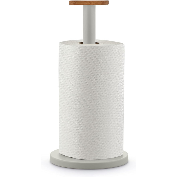 Тримач для паперових рушників Alessi Mattina BG05 R, сталь з епоксидним покриттям та бамбукова ручка, теплий сірий