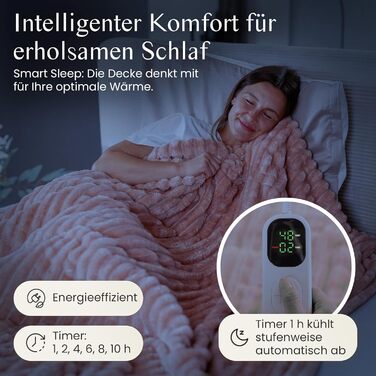 Електрична ковдра Barbero 200x150 см з таймером та захистом від перегріву, 6 температурних режимів, для ліжка, офісу та дивану, пральна