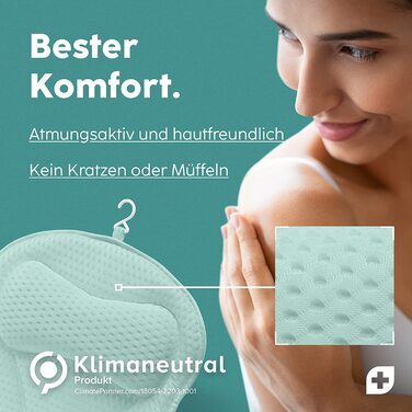 Подушка для ванни Vesta+ Badewannenkissen L з присосками, м'ятного кольору, для шиї та підтримки голови