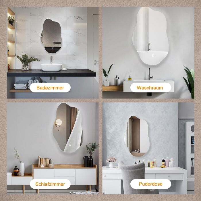 LED дзеркало для ванної кімнати Boromal 100x60 см з підсвічуванням, 3 кольори світла, диммування, сенсорне керування