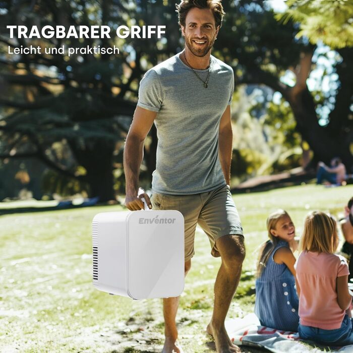 Mini холодильник Enventor 10L: компактний, тихий, з функцією охолодження та підігріву (12V/220V) для авто, спальні, офісу