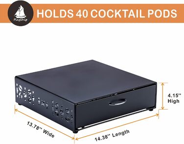 Стійка для капсул Bartesian: органайзер для коктейльних капсул, стильний дизайн для барної техніки, чорний метал (ємність 40 капсул)