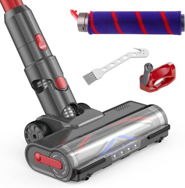 Щітка Suzao для Dyson V7 V8 V10 V11 V15 sv10, sv12, sv14, sv15, насадка для підлоги з м'якою щіткою, валик 4LED і блокування спускового гачка, змінні насадки для килимів, паркетних підлог, аксесуари для твердих підлог