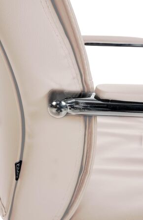 Стілець конференційний Sievert з м'якою оббивкою, екошкіра, кремовий колір - зручний стілець для переговорів та офісу