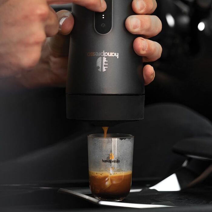Handpresso Auto: портативна кавомашина для автомобіля, вана та кемпінгу | Espresso & Lungo | USB-C | для капсул та наповнення