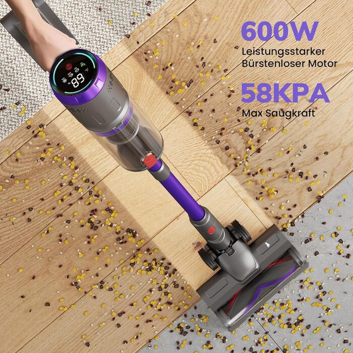 Бездротовий пилосос Circlio Akku 600W з акумулятором, 58000Pa, 75 хв, з насадкою FurTornado™ Mini та станцією для зарядки, гнучкий згин, самостійна підставка, для килима, твердої підлоги, шерсті тварин, щітка NOVAX T80 Flex для видалення кліщів