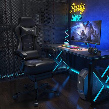 Крісло для геймерів з масажем YU YUSING ‎121 см чорне