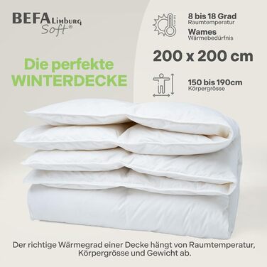 Пухова ковдра BEFA SOFT Daunendecke Winter 100x135 см | 90% пух та 10% перо | Дихаюча та легка у догляді | Для алергіків (NOMITE) | Безпечна для тварин (DOWNPASS) | Oeko-TEX Клас 1 | Зроблено в Німеччині