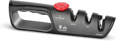 Професійний ніж Cangshan 1026108 з регулюванням 3 ступенів (14-24 градуси) + точилка для ножів, чорний