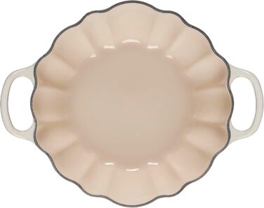 Кокотниця Le Creuset Figurale Kürbis, емальована чавунна, 4 л, білий колір з мідним ручками (Cocotte, Baiser)