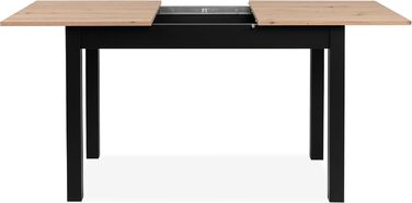 Столовий стіл Esszimmertisch Crawley III Sonoma Eiche 120 см - розсувний, кутовий, з висувною частиною, колір Artisan / Чорний