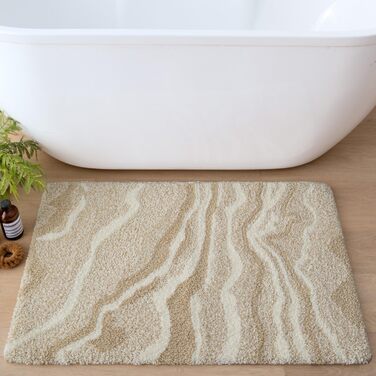Килимок для ванної кімнати DEXI 61 x 92 см, антиковзаюча, миється, мікрофібра, вбираючий, бежевий