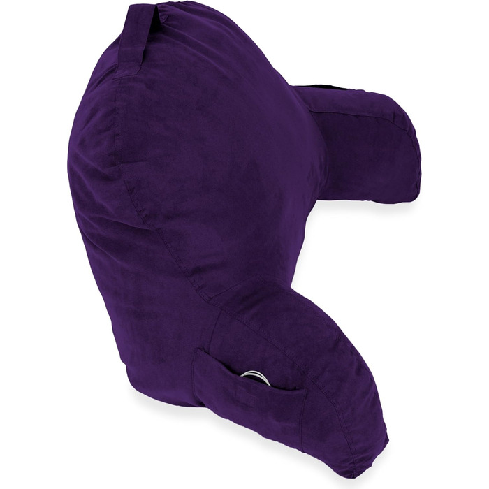 Підголовник Deluxe Comfort з мікровелветовим покриттям чорного кольору – найкращий подушковий релакс для читання в ліжку, фіолетовий, 38 x 20 x 66 см