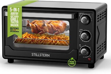 Міні-піч Stillstern Cyclone Pro+ 25L з конвекцією: духовка для приготування тостів, піци, гриля, з антипригарним покриттям, для кемпінгу