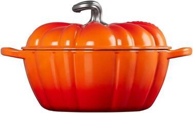 LE CREUSET Cocotte 24 см - кокотниця з емальованого чавуну, оранжевий колір (Vulcanico)
