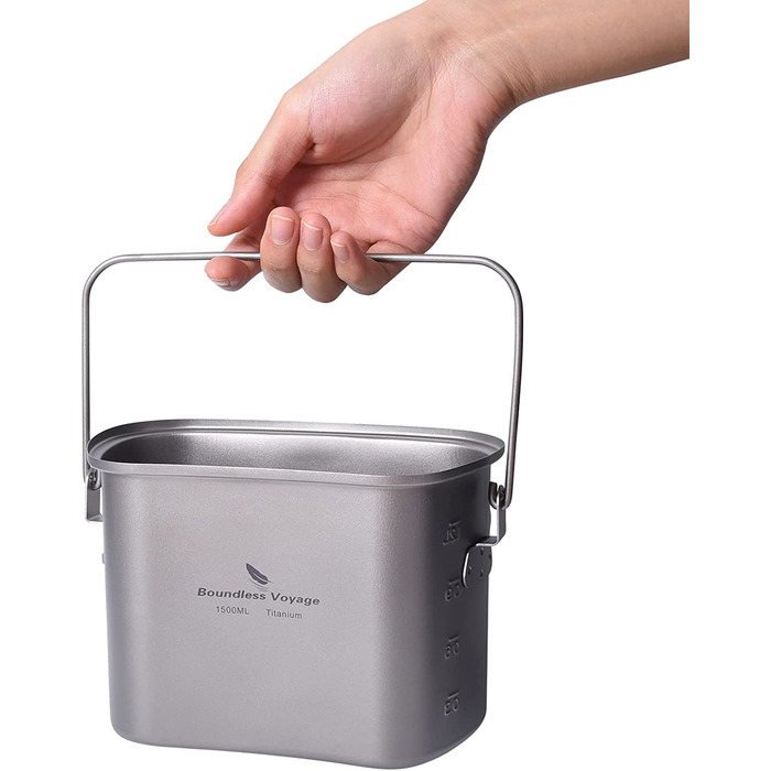 Набір посуду iBasingo Titan Kantine 1500ml/600ml для кемпінгу та відпочинку на природі (Ti2059C)