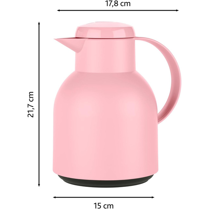 Термос Emsa Samba 1000 мл, білий прозорий, з термоізоляцією, Quick Press, 12 год гаряче, 24 год холодне