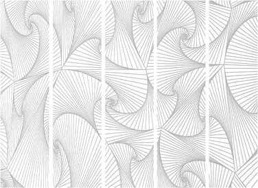 Екран-перегородка Murando 3D, абстрактний дизайн, сірий/білий, 225x172 см, 5 частин