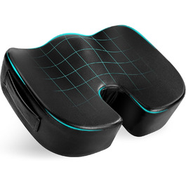 Подушка для сидіння Aulase Luxus: товстий Memory Foam для спини, куприту та ішіасу. Підходить для офісу, авто, ігор (чорний)