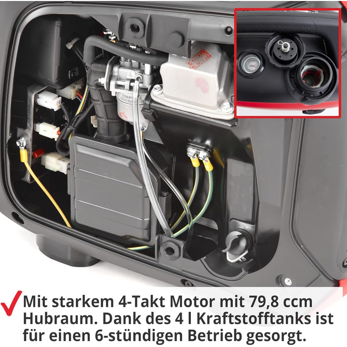 Генератор HECHT Inverter 2000W: тиха мобільна електростанція з бензиновим баком 4 літри та часом роботи до 6 годин. Підходить для чутливої електроніки (ноутбук, телефон, телевізор)