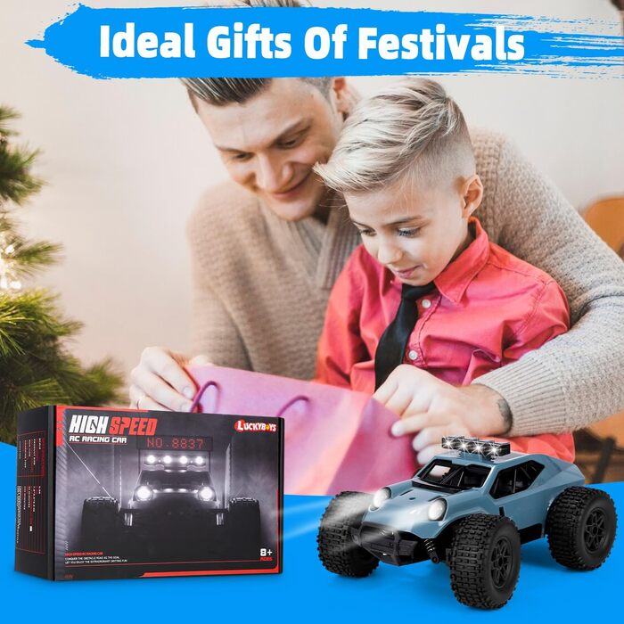 Радіокерований позашляховик Monstertruck 1:20 2.4GHz з фарами, 3 акумулятори (70 хв роботи) - іграшка для дітей та дорослих