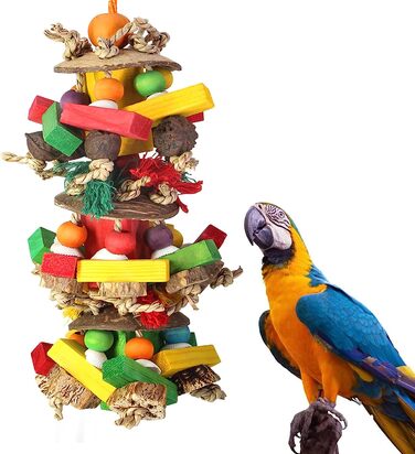Іграшка для папуг Mqupin Bird для жування М 45 см різнокольорова