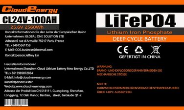 Акумулятор LiFePO4 Cloudenergy 12,8 В 300 Ач, 100 А BMS, 6000 циклів, 10 років, чудово підходить для автономної мережі, дому, автофургону