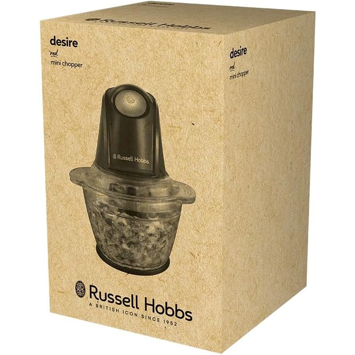 Кухонний комбайн Russell Hobbs 27131-56 Matte Charcoal 350W: подрібнювач для овочів, фруктів, м'яса, цибулі, 1л, нержавіюча сталь, 2 швидкості, миття в посудомийній машині