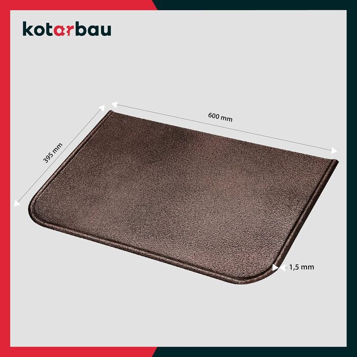 Підставка під камін KOTARBAU® 40 x 60 см з антикварної міді, сталь з порошковим покриттям. Захист підлоги для каміна, сталевий лист, захист від бруду, лист для золи.