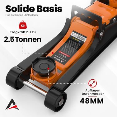 Гідравлічний домкрат Wagenheber 2.5T низький профілю для легкових авто та кліренсу, до 2500 кг (Помаранчевий)