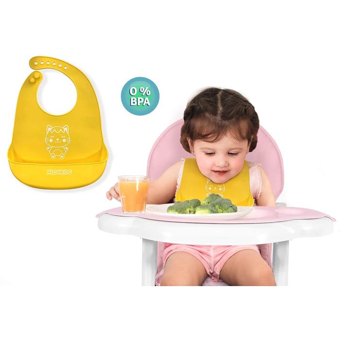 Дитячий стільчик Ricokids Sinco 5в1 - регульований, з функцією гойдання, рожевий