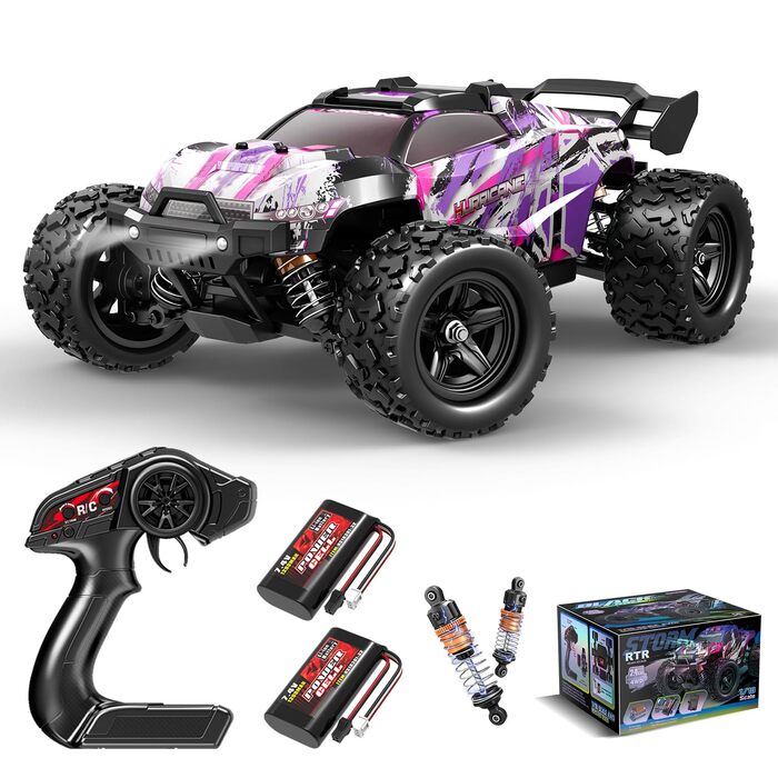 RC Автомобіль Monstertruck 1:18 4WD, Позашляховик 40 км/год, Металеве передавання, 2x1300mAh, Рожевий - для дорослих та дітей від 10 років