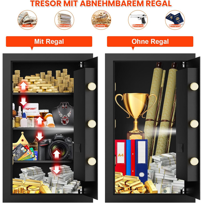 Вогнетривкий сейф Safe Tresor 85L з цифровим замком для зброї, золота, документів та медикаментів