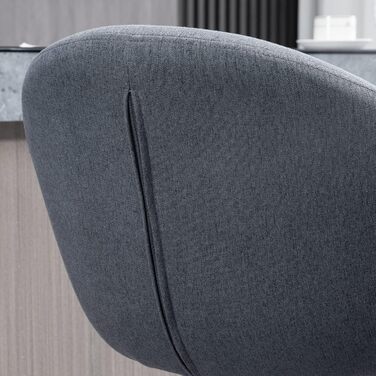 Барний стілець HOMCOM, регульований по висоті, з підніжкою, для кухні та бару, оббивка під льон, темно-сірий, 54x54x92-112 см