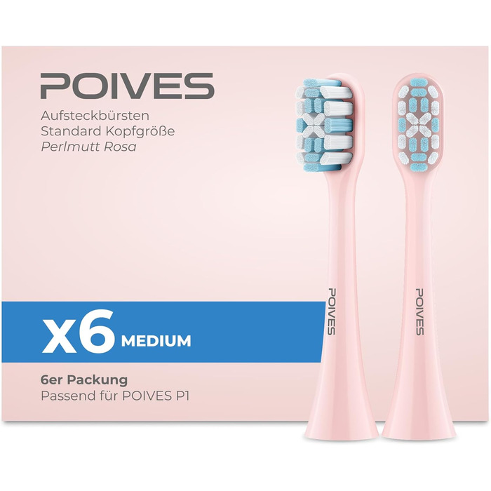 Електрична зубна щітка POIVES P1 Pro з датчиком тиску, 72000 рухів, гарантія до 4 років, 111 днів без ризику, тривалий час роботи, колір Midnight Blue (Perlmutt Rosa)