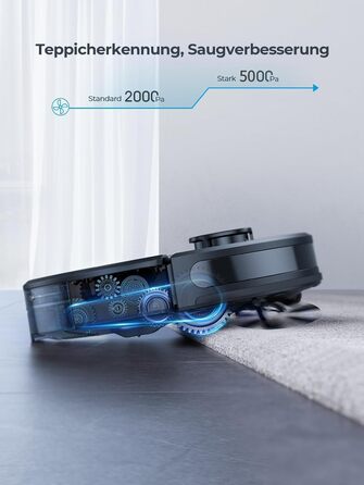 Робот-пилосос Laresar Clean з функцією миття підлоги, станція самоочищення L6 Nex, навігація LiDAR, 3л контейнер, до 180 хв роботи, 3-в-1 (прибирання, миття, пилосос), для видалення шерсті тварин, чорний