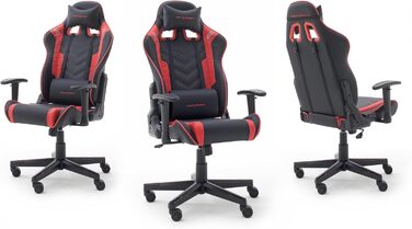 Ігрове крісло Robas Lund DX Racer Sport OK 132, чорно-червоне, регулюється по висоті, ергономічне, з функцією гойдалки