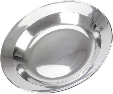 Плоска та глибока кемпінгова тарілка для пікніка з нержавіючої сталі зі столовими приборами Обід, включаючи чашку (набір, 3 особи)