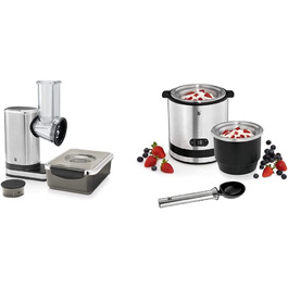 Електричний слайсер для овочів WMF Küchenminis Salat to go з 5 насадками та контейнером для салату