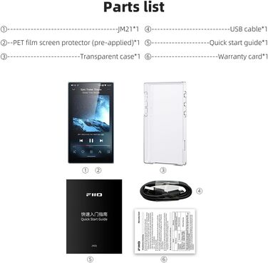 Портативний Hi-Res музичний плеєр JadeAudio / FiiO JM21 Android 13, Snapdragon 680, Bluetooth, Wi-Fi, USB DAC, 12.5 годин, небесно-блакитний