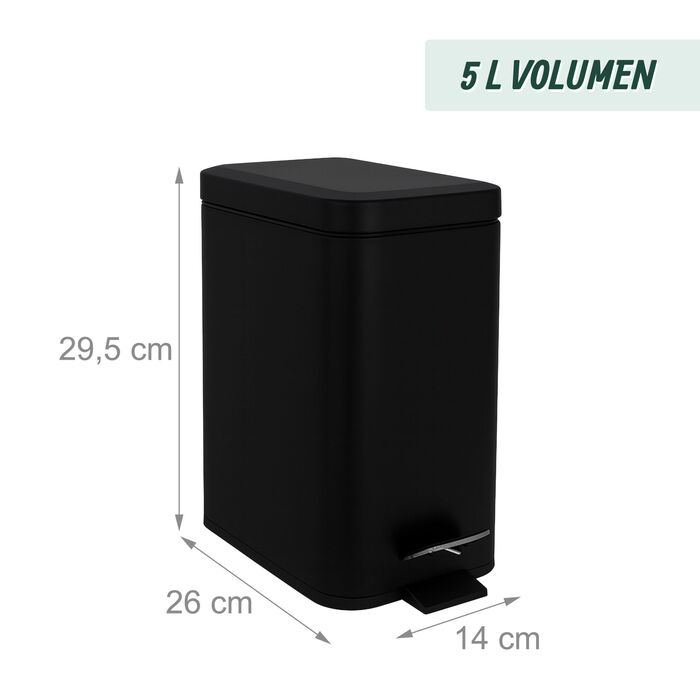 Відро для сміття Relaxdays 5 л з м'яким закриттям