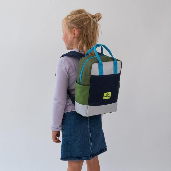 Дитячий рюкзак з нагрудним ременем для дитячого садка - Від 3 років - 7л - Водовідштовхувальний Зелений / Синій