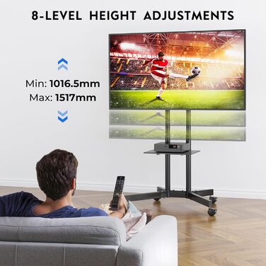 Мобільна стійка для телевізора BONTEC з колесами 32-85