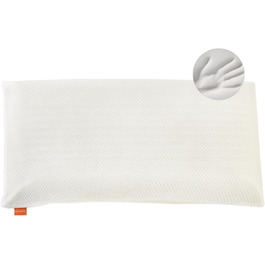 Ортопедична подушка для підтримки шиї для сну, подушка з віско 40 x 80 см, в'язкоеластична подушка, піна з ефектом пам'яті, можна прати, Oekotex, Зроблено в ЄС, білий