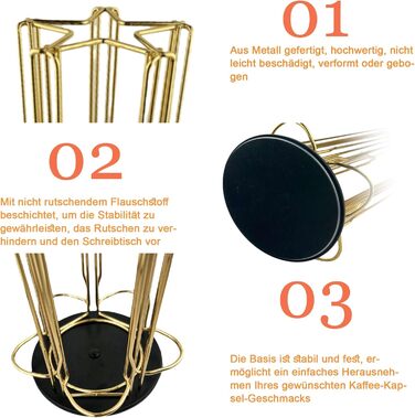Підставка для капсул Nespresso Vertuo – обертова, на 35 капсул (золота)