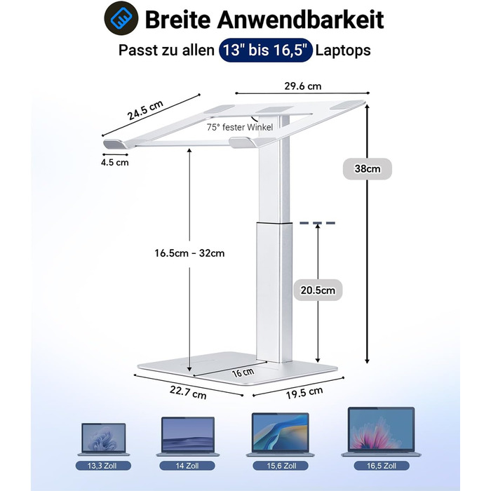 Регульований підставка для ноутбука, стіл-трансформер, для MacBook та ноутбуків 13-16.5