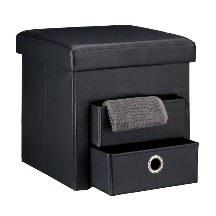 Відкидна табуретка Relaxdays з штучної шкіри та двома відділеннями