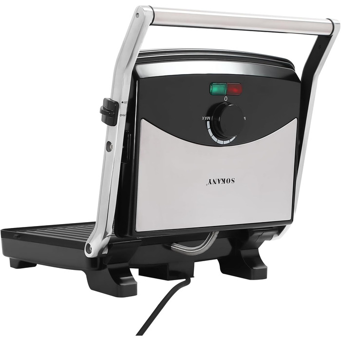 Електричний контактний гриль для приготування їжі на столі, 2000 Вт, чорний