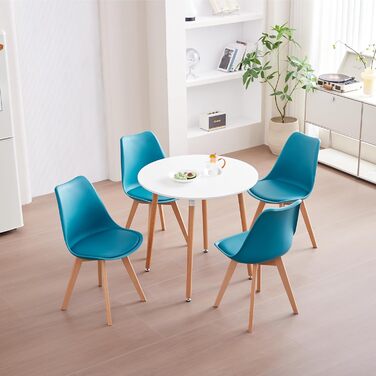 Набір обідніх стільців 6 шт., масивні дерев'яні ніжки, знімні подушки, кухонні стільці, сучасний дизайн (6 стільців)